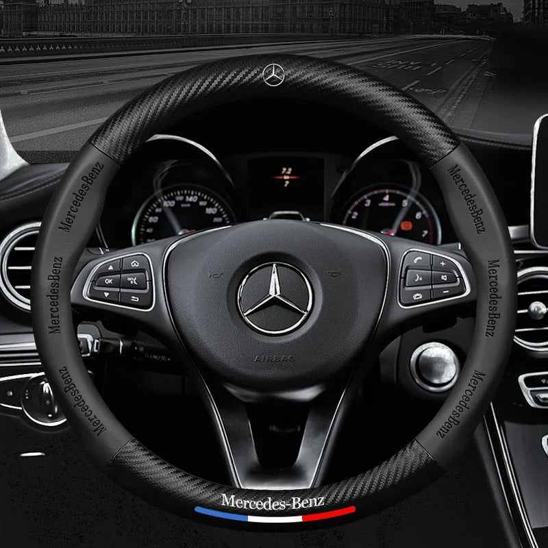 3D Embossed Carbon-Style Steering Wheel Cover — image 9