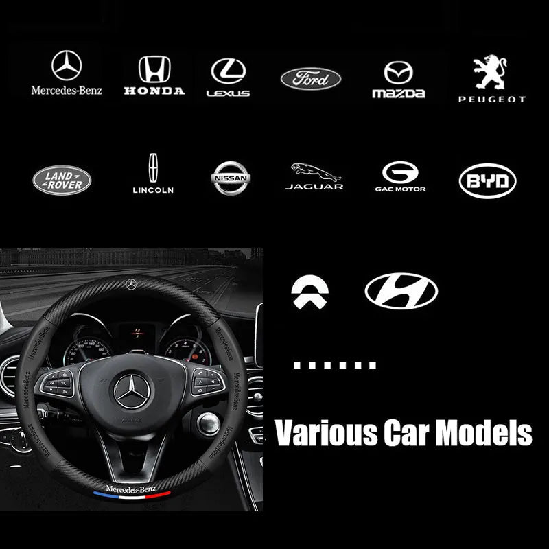 3D Embossed Carbon-Style Steering Wheel Cover — image 7