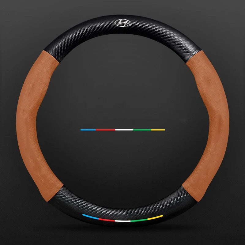 3D Embossed Carbon-Style Steering Wheel Cover — image 80