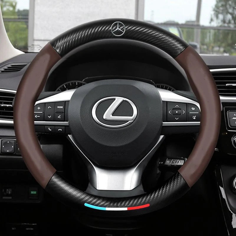 3D Embossed Carbon-Style Steering Wheel Cover — image 116
