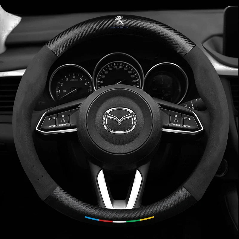 3D Embossed Carbon-Style Steering Wheel Cover — image 15