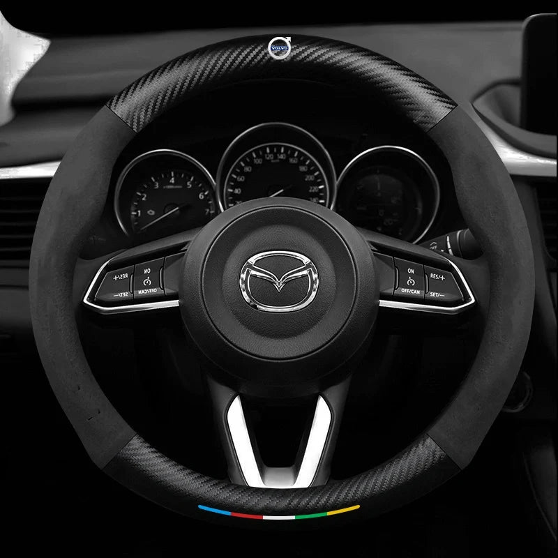 3D Embossed Carbon-Style Steering Wheel Cover — image 12