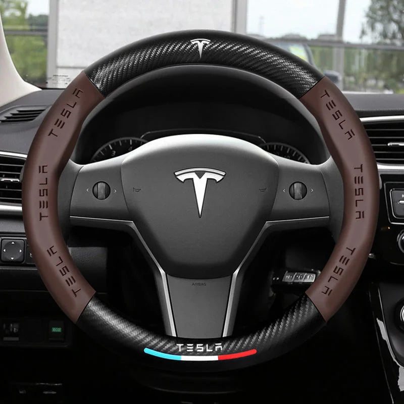3D Embossed Carbon-Style Steering Wheel Cover — image 49
