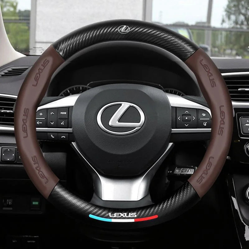 3D Embossed Carbon-Style Steering Wheel Cover — image 50