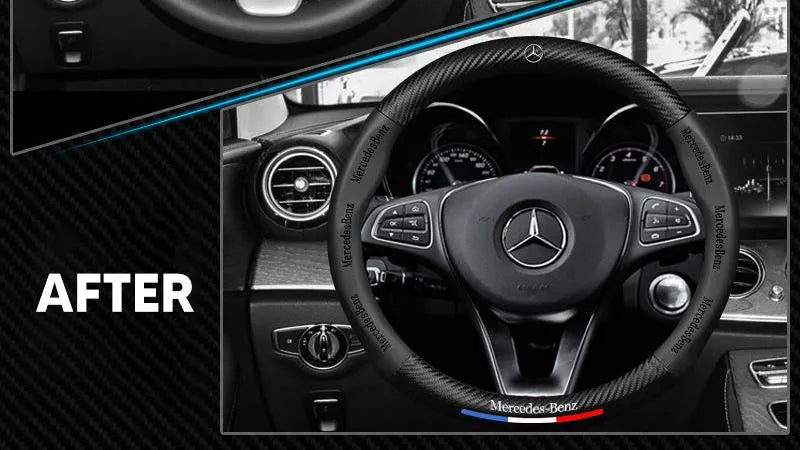 3D Embossed Carbon-Style Steering Wheel Cover — image 3