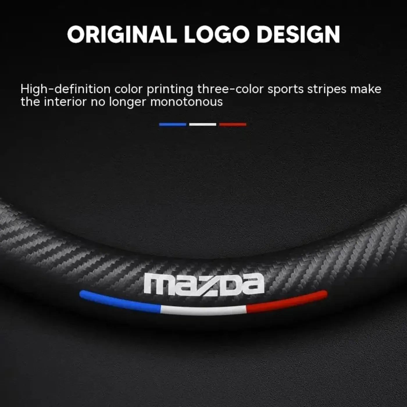 3D Embossed Carbon-Style Steering Wheel Cover — image 2