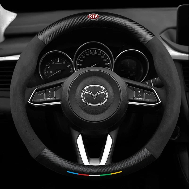 3D Embossed Carbon-Style Steering Wheel Cover — image 14